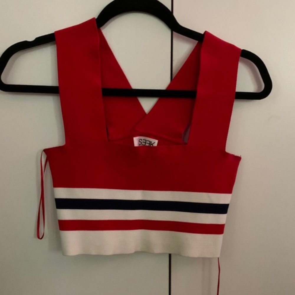 LF Red Striped Top